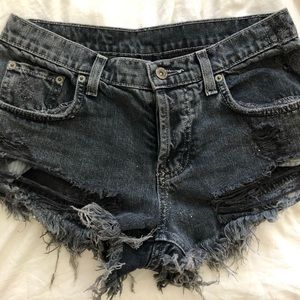 Black Denim Shorts